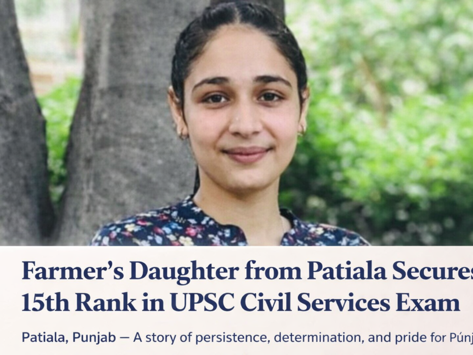 Simardeep Kaur from Patiala who secured All India Rank 15 in UPSC Civil Services Examination 2025